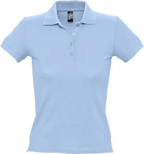 Рубашка поло женская People 210 голубая, размер S