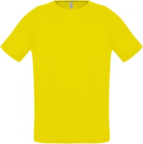Футболка унисекс Sporty 140 лимонно-желтая, размер XS