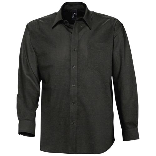 Рубашка мужская с длинным рукавом Boston черная, размер M