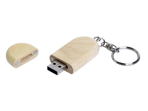 USB 2.0- флешка на 32 Гб овальной формы и колпачком с магнитом