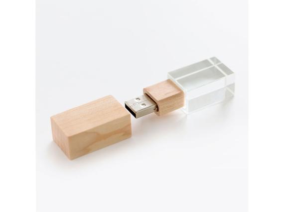 USB 2.0- флешка на 64 Гб кристалл дерево