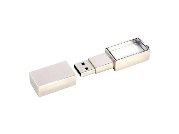 USB 2.0- флешка на 2 Гб кристалл в металле