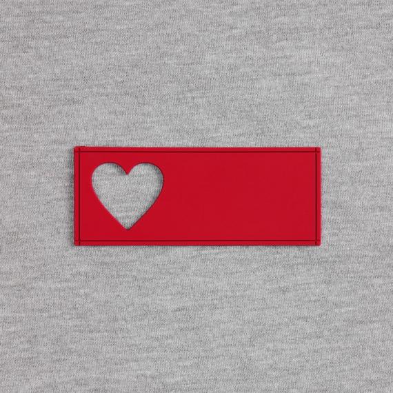 Лейбл из ПВХ с вырезом «Сердце», красный