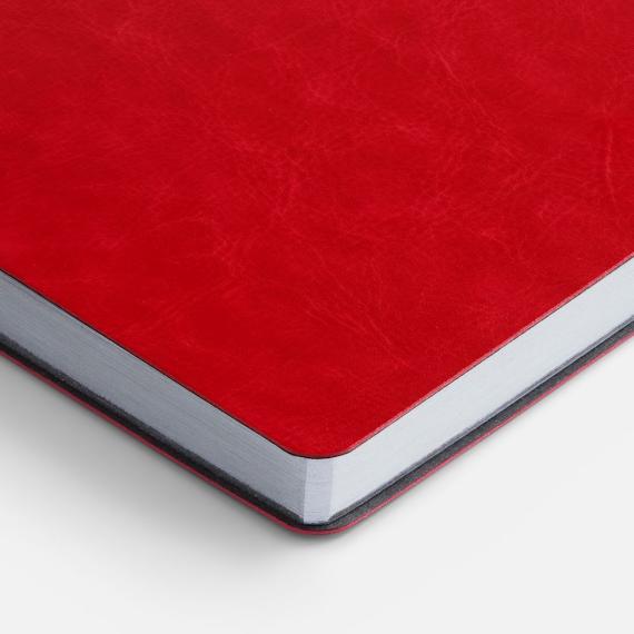 Ежедневник Nebraska Flex, недатированный, красный с серебристым