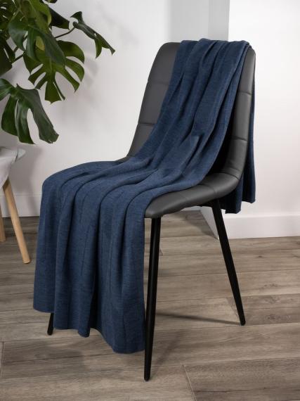 Плед Rombus, синий меланж (джинс)