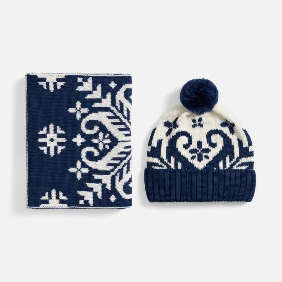 Шапка Wintertude, синяя с белым