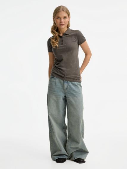 Рубашка поло женская Brandy Women темно-серый с белым, размер XL