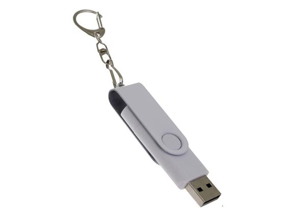 USB 2.0- флешка на 64 Гб с поворотным механизмом и дополнительным разъемом Type-C