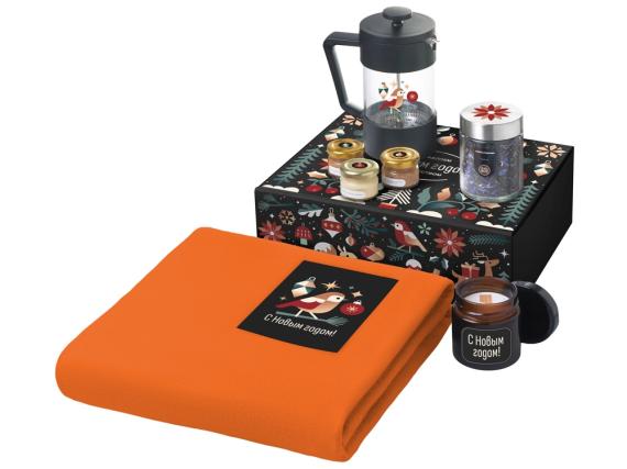 Подарочный набор «Re:Moments» с пледом, френчпрессом и медом