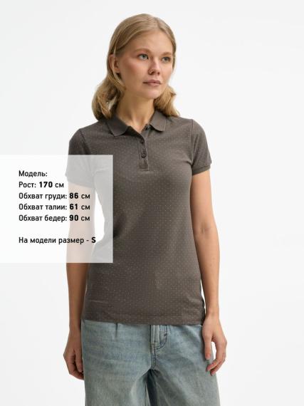 Рубашка поло женская Brandy Women темно-серый с белым, размер XS