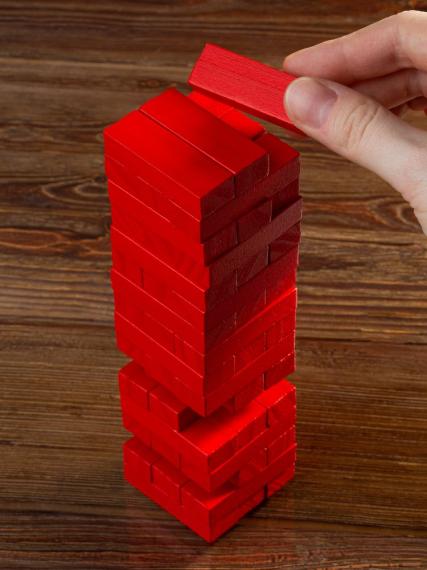 Игра «Деревянная башня мини», красная