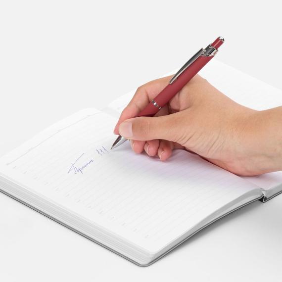 Ручка шариковая Chromos Soft Touch, красная