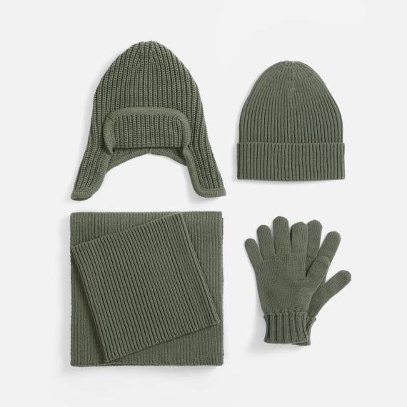 Шапка Catch Match без помпона, зеленая (полынь)