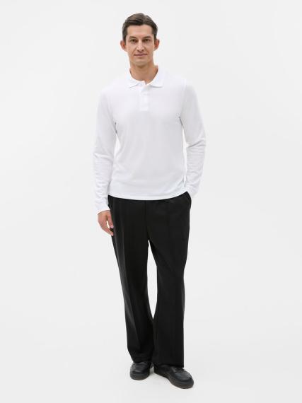 Рубашка поло мужская с длинным рукавом Perfect LSL Men белая, размер L